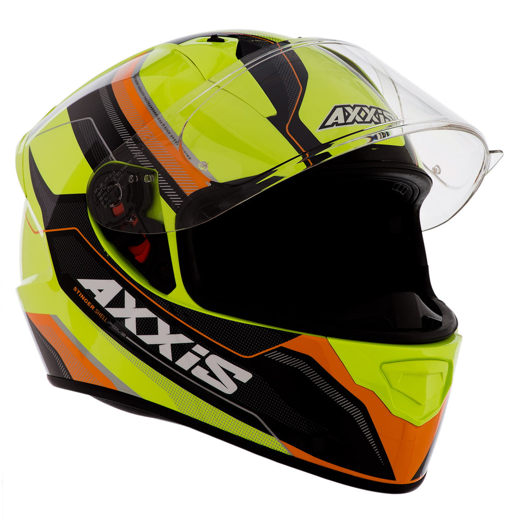Casco de Moto Axxis Stinger "Pole" Amarillo/ Naranja Fluor