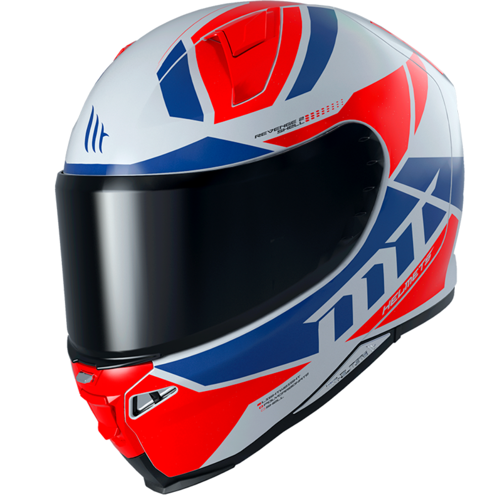 Casco de Moto MT Helmets Revenge 2 Scalpel B5 Rojo Perla Brillo+ Mica Dark de regalo - S