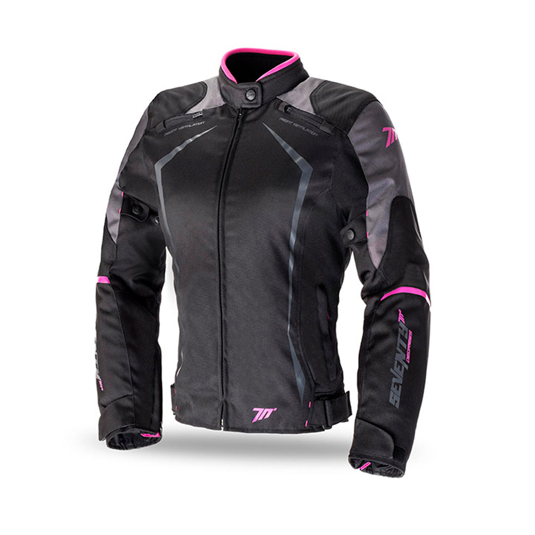 Chaqueta para Moto Seventy Mujer SD-JR49 Invierno Racing Negro