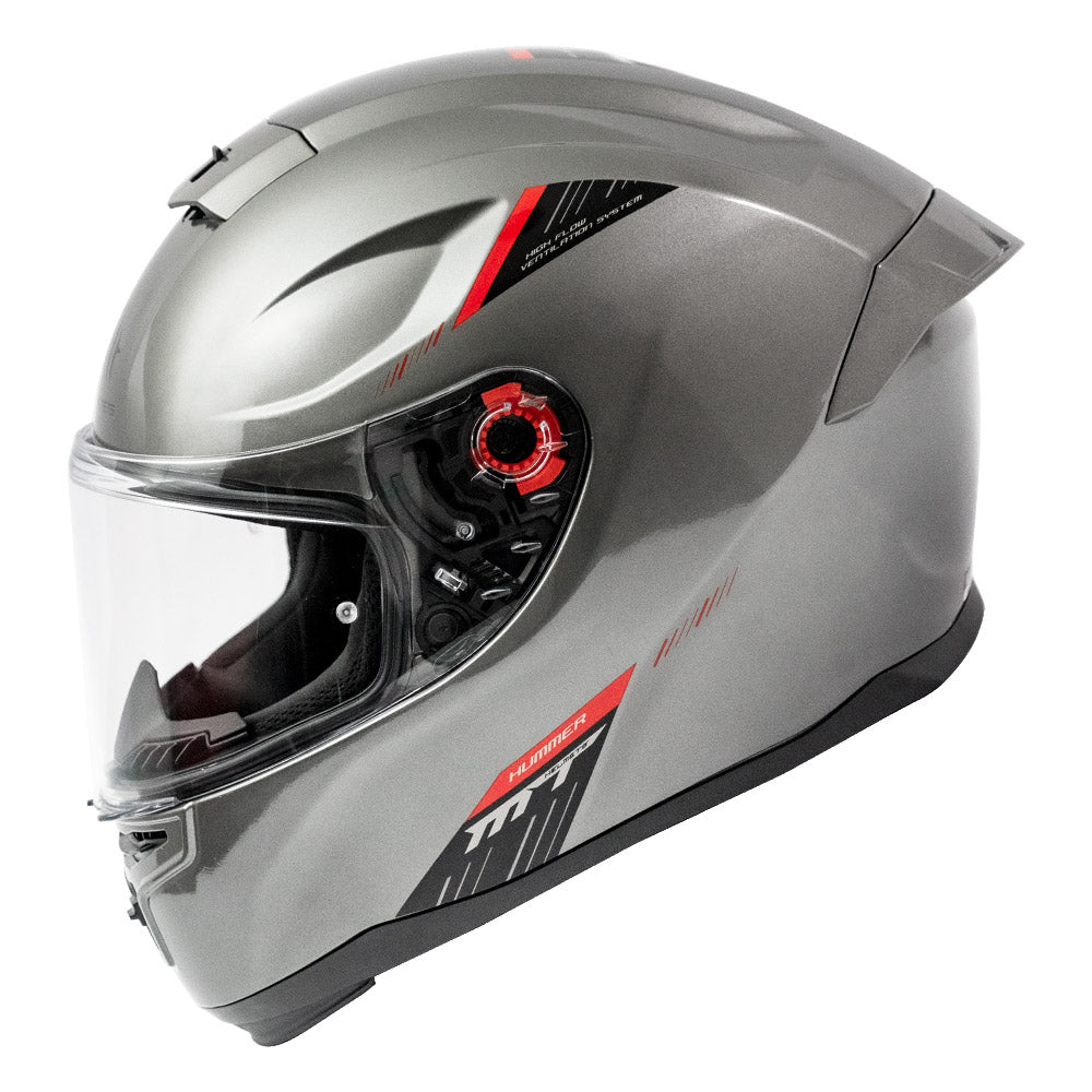Casco de Moto MT Helmets Hummer Solid A2 Titanium Brillo + Pantalla Da – Bikesport  Chile