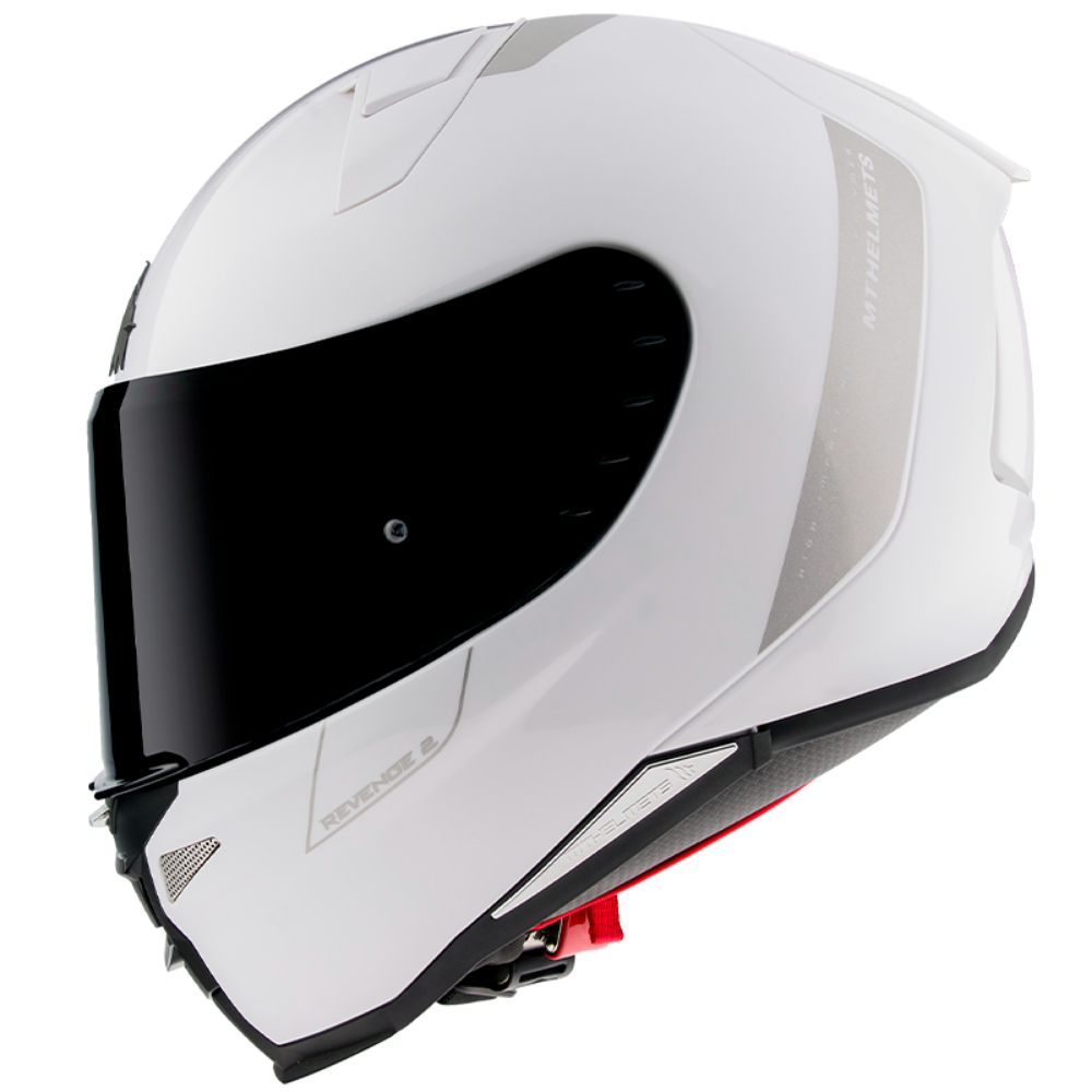 Casco de Moto MT Helmets Revenge 2 Solid A0 Blanco/Perla Brillo+