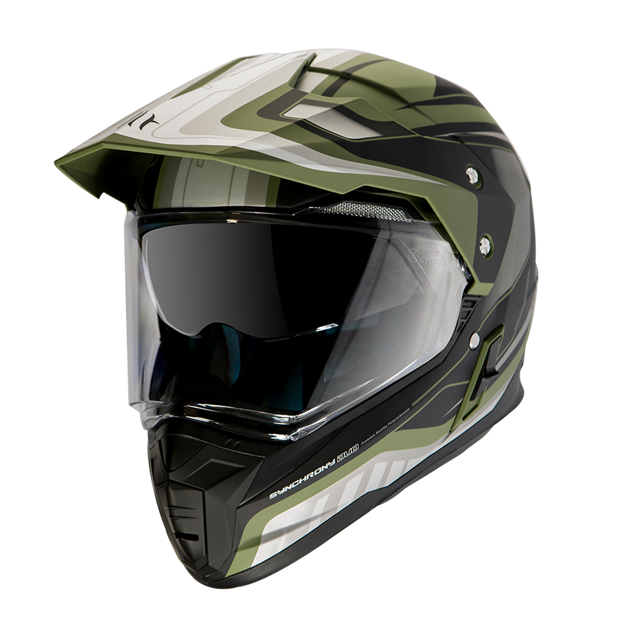Casco moto verde best sale militar